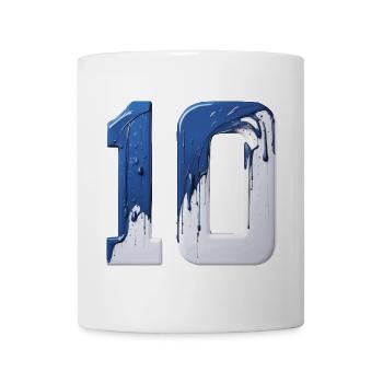 NR. 10 NUMMER 10 BLAU WEIß 10. GEBURTSTAG - Tasse - Weiß - Vorne