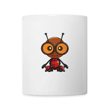 Ameise mit Brille Cartoon Kawaii Illustration - Tasse - Weiß - Vorne