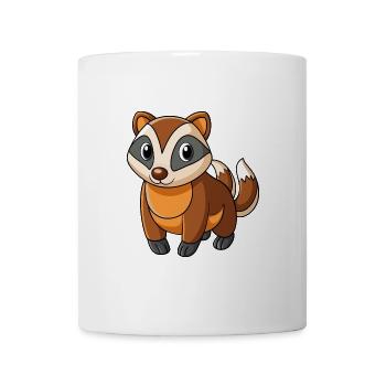 Dachs Niedliches Maskottchen Zeichentrickfigur Kawaii - Tasse - Weiß - Vorne