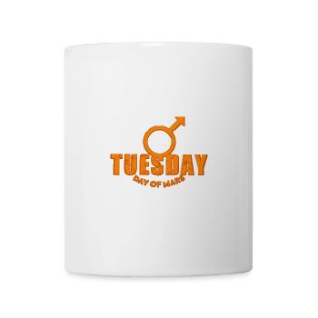 Tuesday Dienstag Mars Wochentage orange used look - Tasse - Weiß - Vorne
