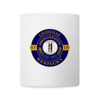 Louisville Kentucky Flagge USA Reise Souvenir Abzeichen - Tasse - Weiß - Vorne