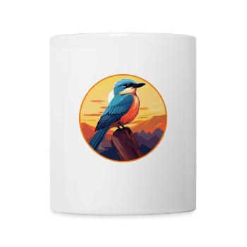 Jay Vogel Buntes Aquarell Cartoon Kawaii Tier - Tasse - Weiß - Vorne