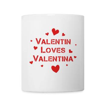 Valentinstag Valentine rote Herzen - Tasse - Weiß - Vorne