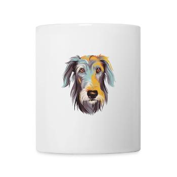 Scottish Deerhound Hunderasse Aquarell Karikatur Ka - Tasse - Weiß - Vorne