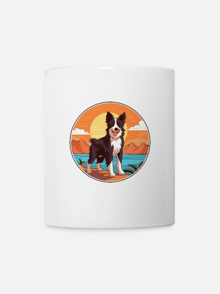 Border Collie Hund Rasse Cartoon Kawaii Clipart Hund - Tasse - Weiß
