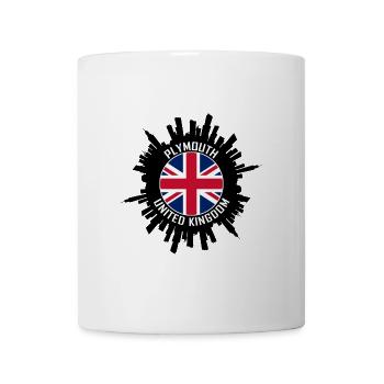 Plymouth Skyline UK Flagge Reise-Souvenir - Tasse - Weiß - Vorne
