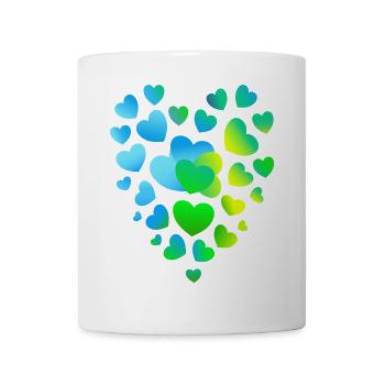 blaue Herzen viele Herzen - Tasse - Weiß - Vorne