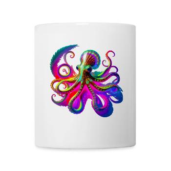 Psychedelic Neon Octopus - Mug - white - Front