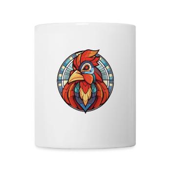 Hahn Bunte Aquarell-Tierillustration - Tasse - Weiß - Vorne