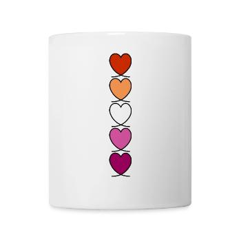 Cœurs lesbiennes, lesbiennes - Mug blanc - blanc - Devant