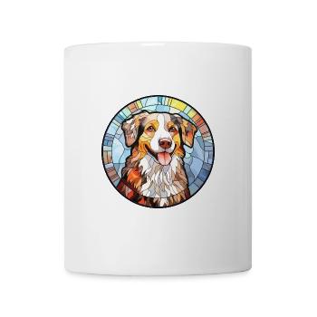 Englischer Schäferhund Rasse Buntglas Bunt - Tasse - Weiß - Vorne
