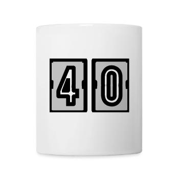 40. 40. GEBURTSTAG. GEBURTSTAG 40 JAHRE. 40 - Tasse - Weiß - Vorne