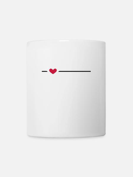 Linie Herz Strich Ornament - Tasse - Weiß