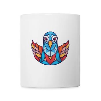 Taube Buntes Aquarell Tier Haustier Illustration - Tasse - Weiß - Vorne