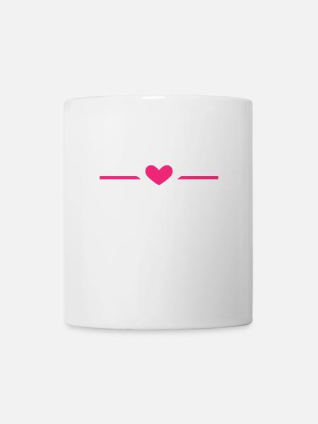 Linie Herz Rosa Ornament Symbol - Tasse - Weiß