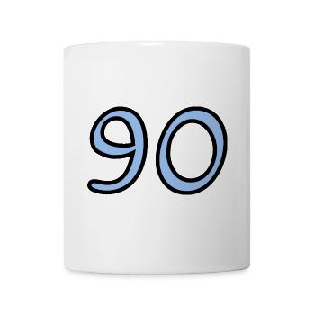 90. 90 JAHRE. 90-JÄHRIGES JUBILÄUM. 90-JÄHRIGES JUBILÄUM. - Tasse - Weiß - Vorne