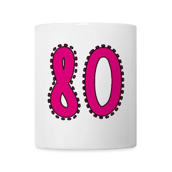 80. 80 JAHRE. 80. JAHRESTAG. 80-JÄHRIGES JUBILÄUM. - Tasse - Weiß - Vorne