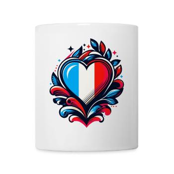 Coeur drapeau Français - Mug blanc - blanc - Devant