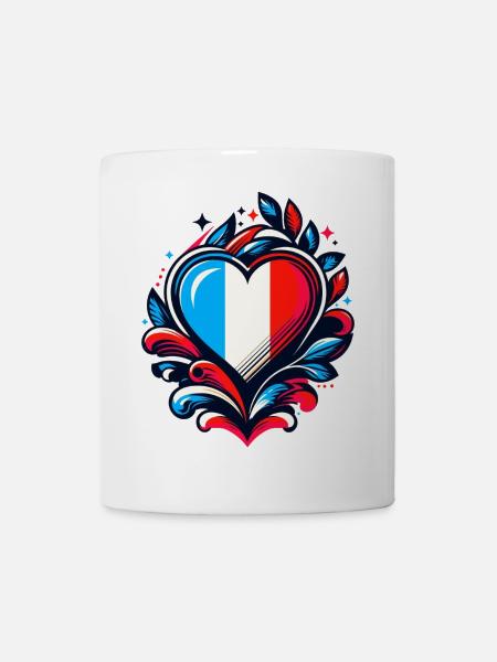 Heart French Flag - Mug - white