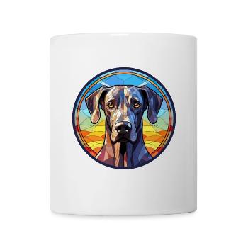 Deutsche Dogge Hunderasse Aquarellglas - Tasse - Weiß - Vorne