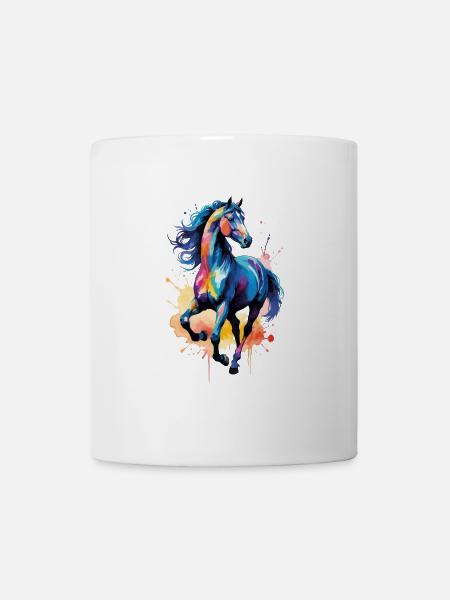 Pferd Motiv Pferdemotiv Aquarell Wasserfarben - Tasse - Weiß