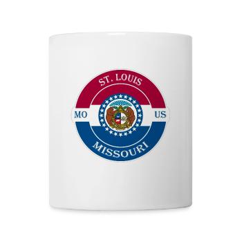 St. Louis Missouri Flagge USA Reise Souvenir Abzeichen - Tasse - Weiß - Vorne