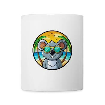 Koala Lustige Cartoon Sommer Strand Sonnenbrille Cool - Tasse - Weiß - Vorne