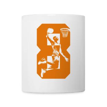 NUMMER 8 BASKETBALL 8. GEBURTSTAG - Tasse - Weiß - Vorne