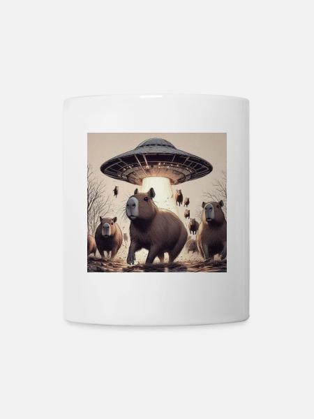 UFO & Wasserschweine - Tasse - Weiß