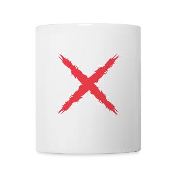 Kreuz Design Vektor Rot - Tasse - Weiß - Vorne