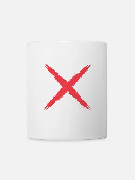 Kreuz Design Vektor Rot - Tasse - Weiß
