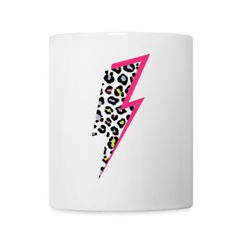 Blitz Leoparden Muster Pastellfarben mit Neon-Pink - Tasse - Weiß - Vorne