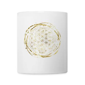 Blume des Lebens gold - Tasse - Weiß - Vorne