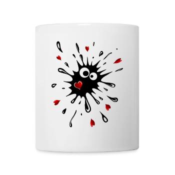 Klecks mit Herzen - Tasse - Weiß - Vorne