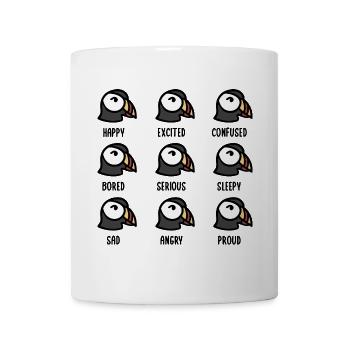 Papageitaucher Emotionen Papageientaucher Puffin - Tasse - Weiß - Vorne