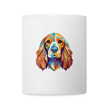 Englischer Cocker Spaniel Hund Buntes Aquarell Haustier - Tasse - Weiß - Vorne