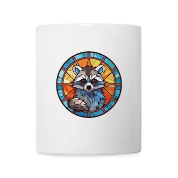 Waschbär Bunte Aquarell-Tierillustration - Tasse - Weiß - Vorne