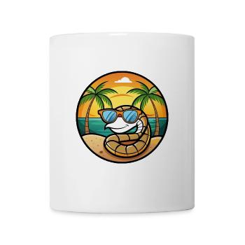 Schlange Lustige Cartoon Sommer Strand Sonnenbrille Cool - Tasse - Weiß - Vorne
