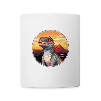 Basilisk Buntes Aquarell Cartoon Kawaii Tier - Tasse - Weiß - Vorne