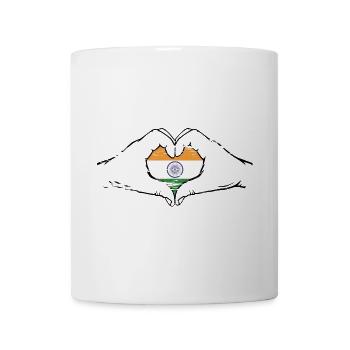 Indien Flagge Herzform used - Tasse - Weiß - Vorne