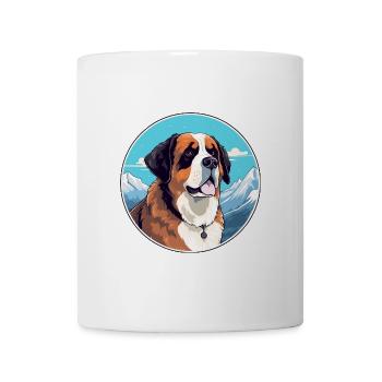 Bernhardiner Hunderasse Cartoon Kawaii Aquarell - Tasse - Weiß - Vorne
