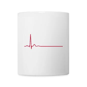 Herzschlag-EKG-Linie Medizinischer Pulswellen-Ikon-Vektor - Tasse - Weiß - Vorne