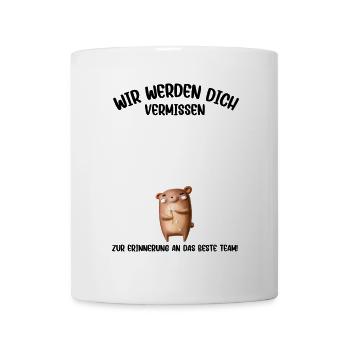 Wir werden dich Vermissen beste Team Abschied - Tasse - Weiß - Vorne