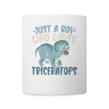 Just A Boy Who Loves Triceratops Dinosaur Dino - Tasse - Weiß - Vorne