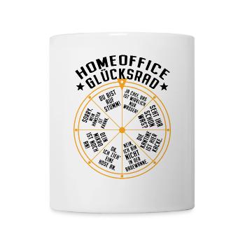 Homeoffice Glücksrad Büro Heimarbeit Home Office - Tasse - Weiß - Vorne