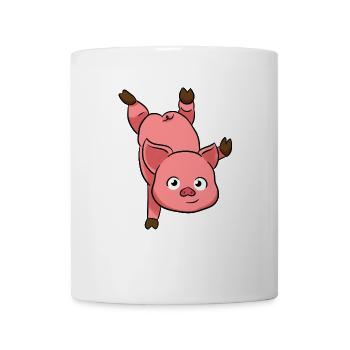 Pig Handstand - Tasse - Weiß - Vorne