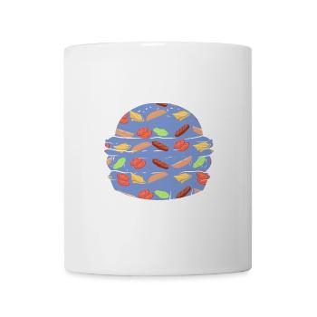 Burger Muster bunt Fast Food - Tasse - Weiß - Vorne