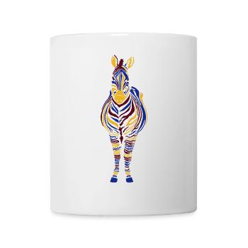 Zebra bunt 3-farbig - Tasse - Weiß - Vorne