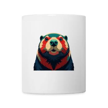 Biber Cartoon Figur Buntes Haustier Tier - Tasse - Weiß - Vorne
