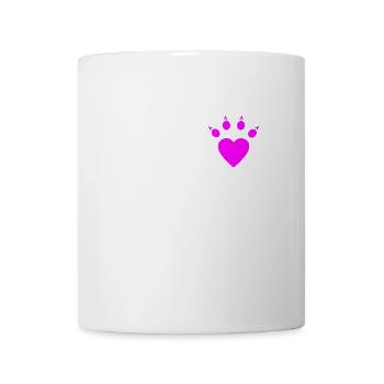Katzenpfote Herz Pfote - Tasse - Weiß - Vorne